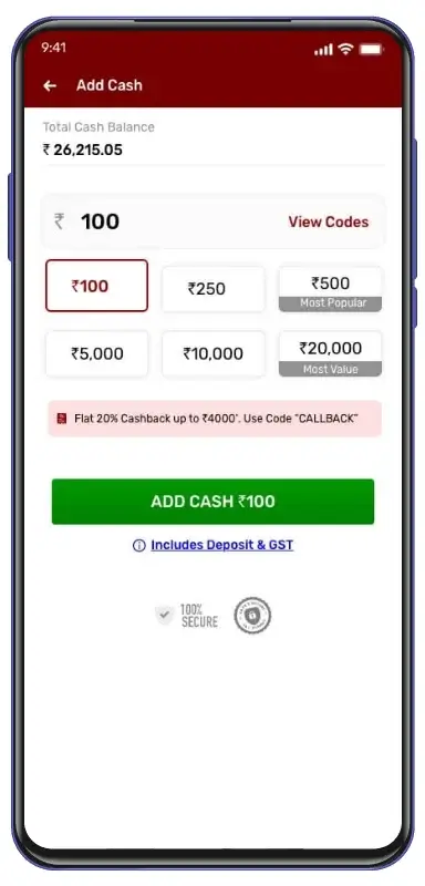 Adding Cash to Rummy Account