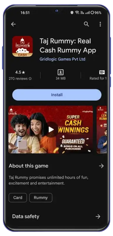 Download andriod rummy app from play store - step 2