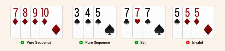 Invalid Shows Examples - Rummy Rule